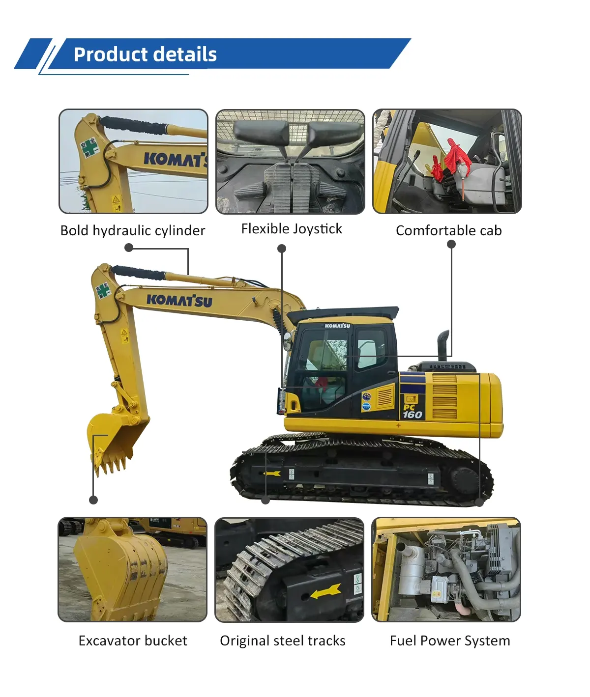 Used Excavator Komatsu PC160 13