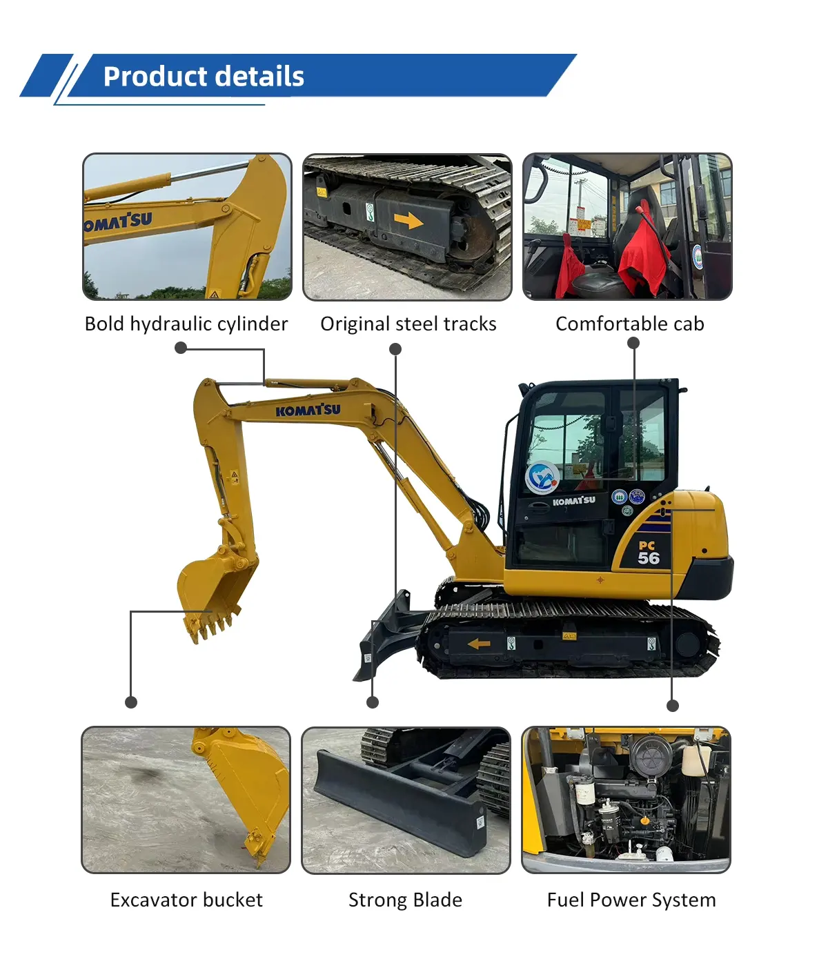 Used Excavator Komatsu PC56 3