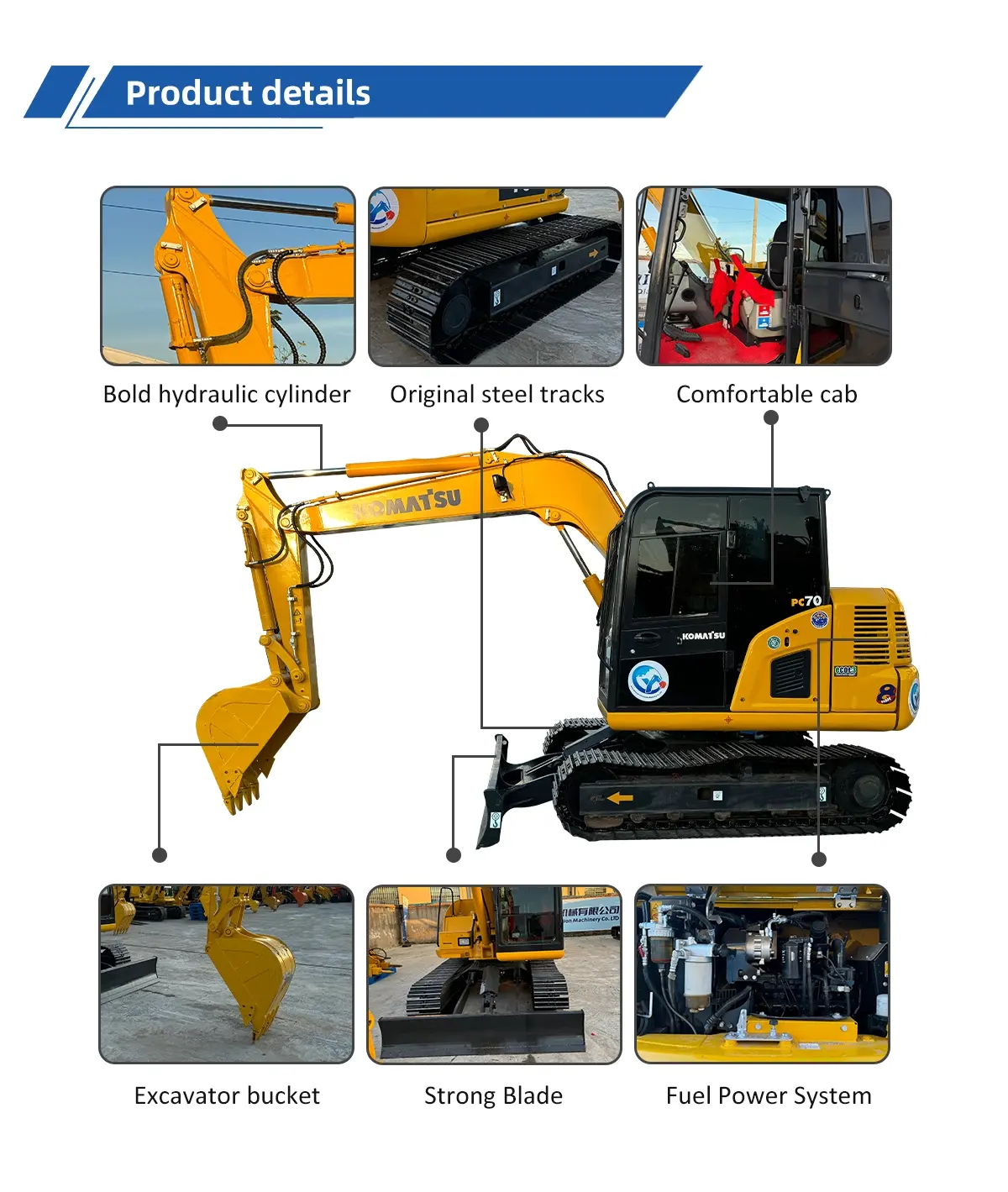 Used Excavator Komatsu PC70 8 12