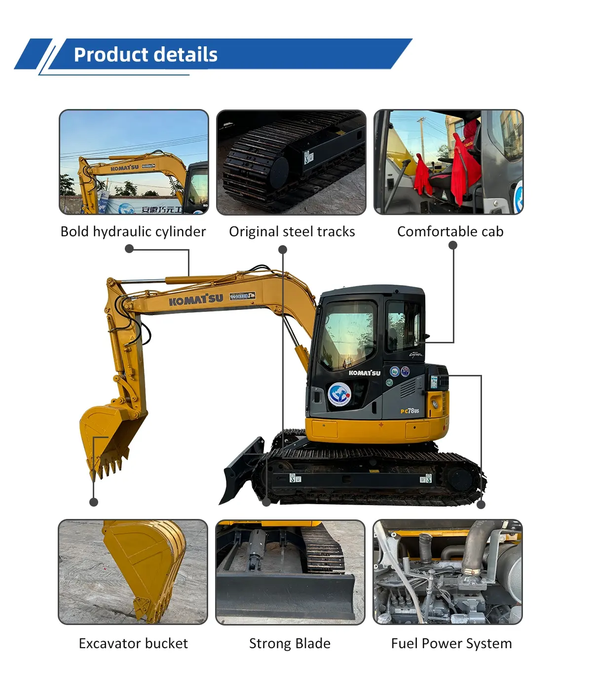 Used Excavator Komatsu PC78US 6 12 1